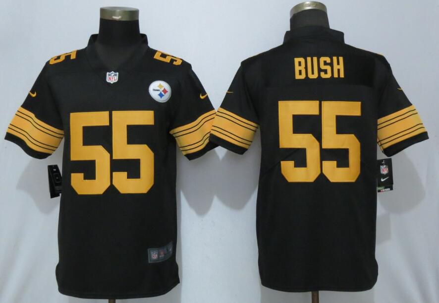 Men Pittsburgh Steelers #55 Bush Navy Black Nike Color Rush Limited NFL Jerseys->pittsburgh steelers->NFL Jersey